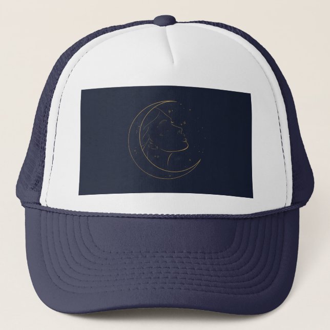 Woman Line Art Personalized Trucker Hat (Front)