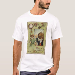 Woman Looking at Pumpkin Man in Mirror T-Shirt