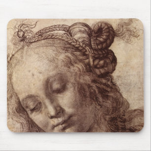 Woman Looking Down Mouse Mat