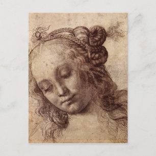 Woman Looking Down Postcard