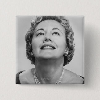Woman Looking Up 15 Cm Square Badge
