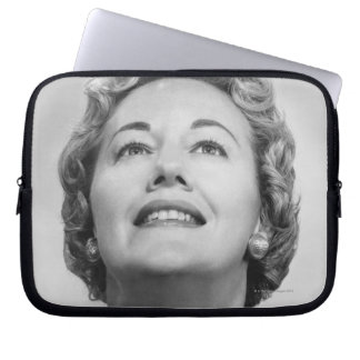 Woman Looking Up Laptop Sleeve
