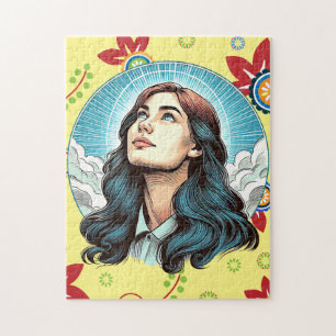 Woman Looking UP tO hEAVEN Jigsaw Puzzle