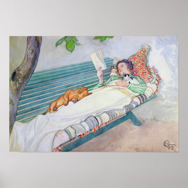 Woman Lying on a Bench, 1913 Poster (Front)