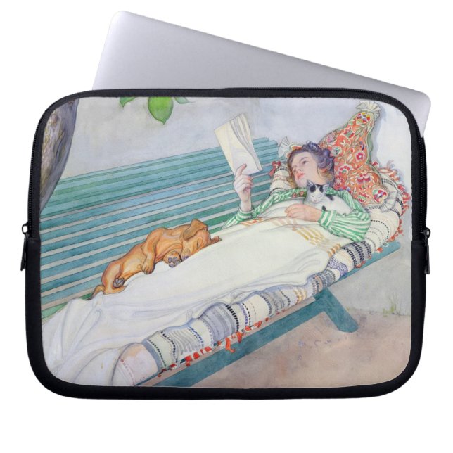 Woman Lying on a Bench, 1913 (w/c on paper) Laptop Sleeve (Front)