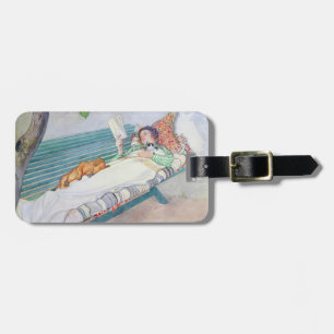 Woman Lying on a Bench, 1913 (w/c on paper) Luggage Tag