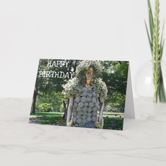 Woman Made of Succulents Birthday Card (Front)