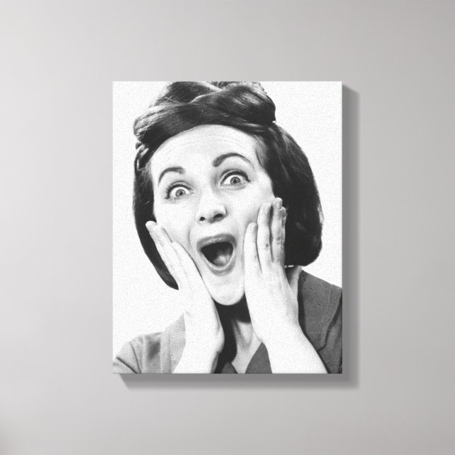 Woman Making Face Canvas Print (Front)