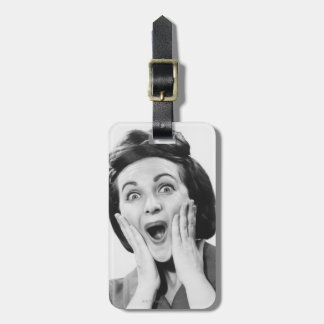 Woman Making Face Luggage Tag