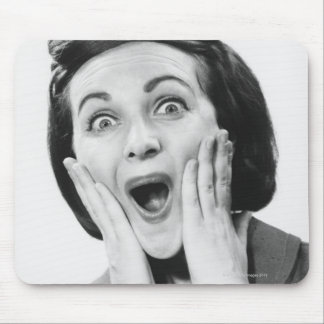 Woman Making Face Mouse Mat