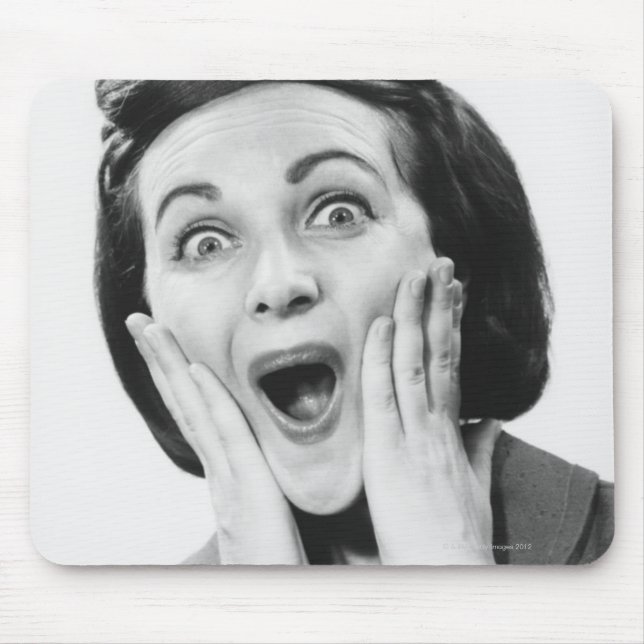 Woman Making Face Mouse Mat (Front)