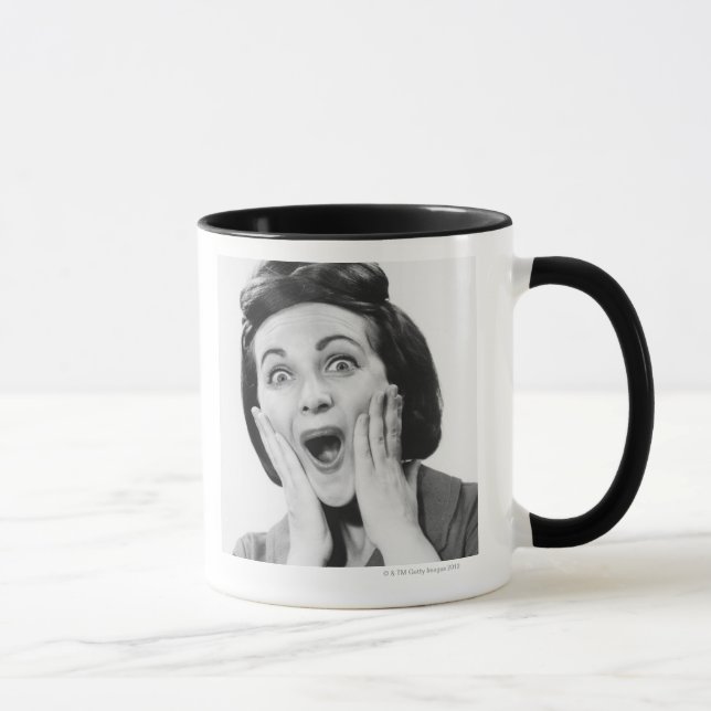 Woman Making Face Mug (Right)