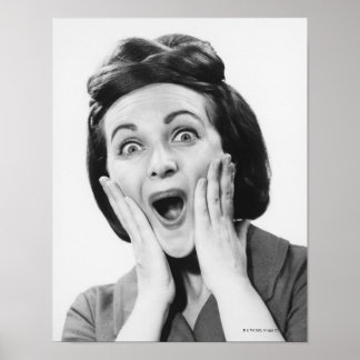 Woman Making Face Poster