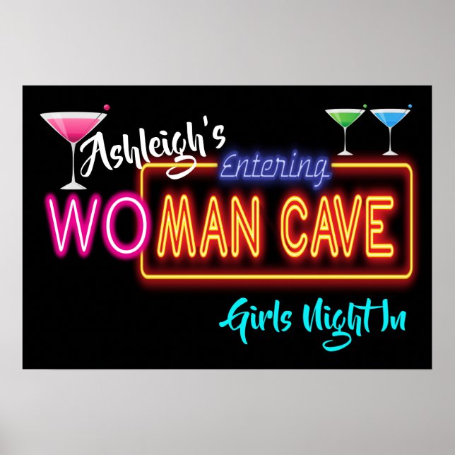 Woman Man Cave Sign Poster (Front)