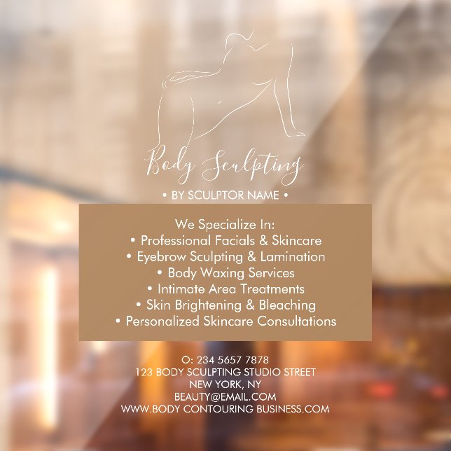 Woman Man Sculpting Massage Body Contouring Window Cling (Sheet 2)