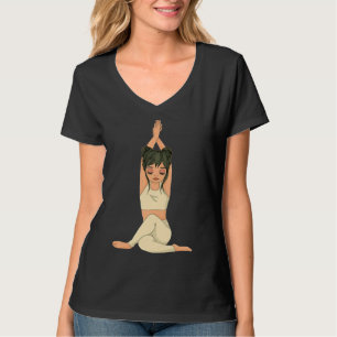 Woman Meditating Doing Yoga Pose Yoga Position Yog T-Shirt