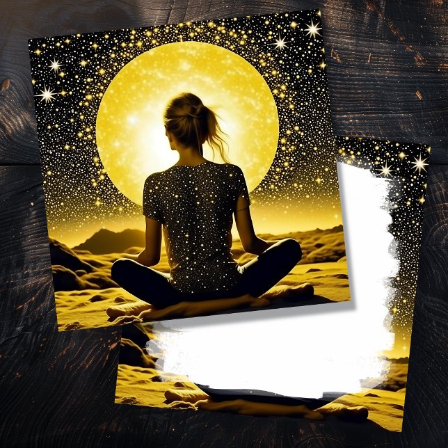 Woman Meditating in front of Full Moon (Creator Uploaded)