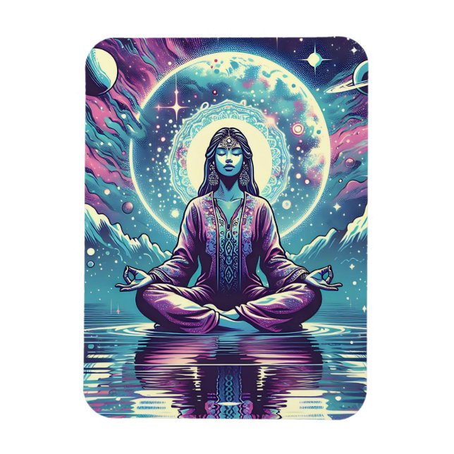 Woman Meditating Spiritual Serene Art Magnet (Vertical)