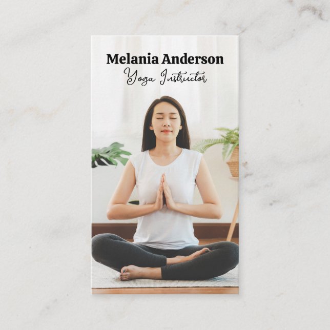Woman Meditating | Yoga Business Card (Front)