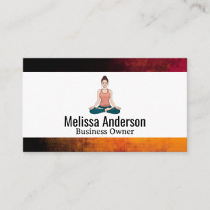 Woman Meditating Yoga Pose Business Card