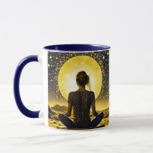 Woman Meditation Om Shanti Shanti Shanti Mug
