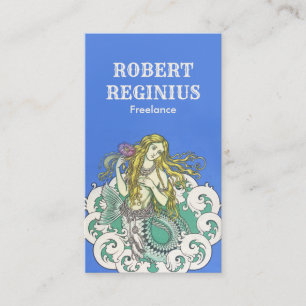 Woman Mermaid Vintage Art g8678 Business Card