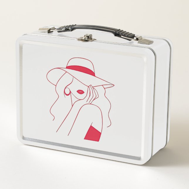 Woman Metal Lunch Box (Front)