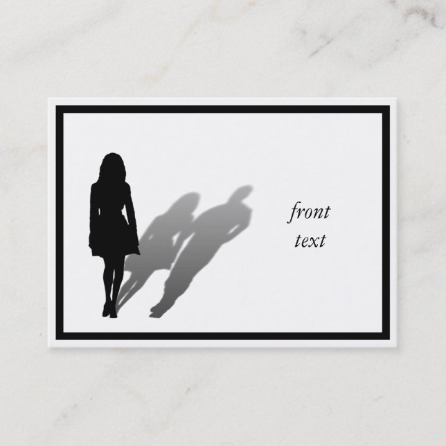 Woman Missing Man Silhouette Business Card (Front)