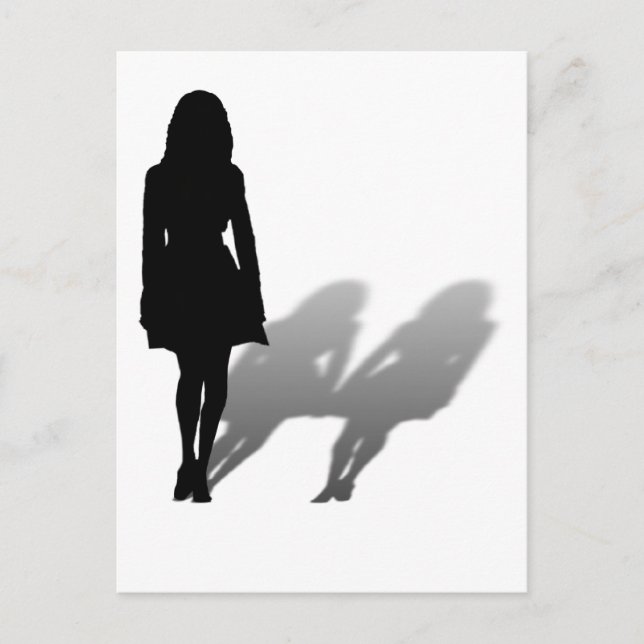 Woman Missing Woman Silhouette Postcard (Front)