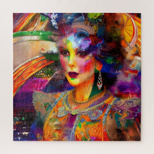 Woman Mixed Media Collage Jigsaw Puzzle (Vertical)
