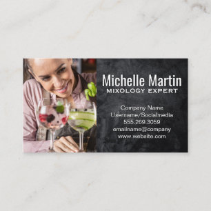 Woman Mixing Cocktails Business Card