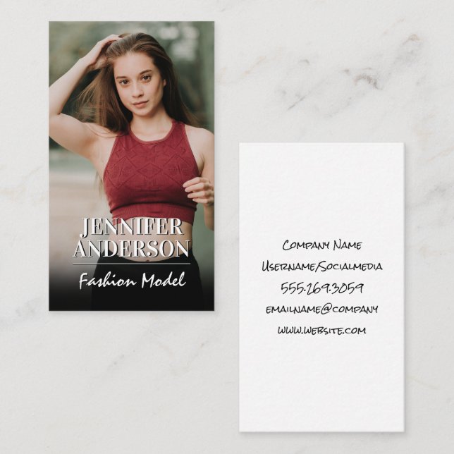 Woman Model in Sports Wear Business Card (Front/Back)