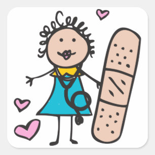 Woman Nurse Square Sticker