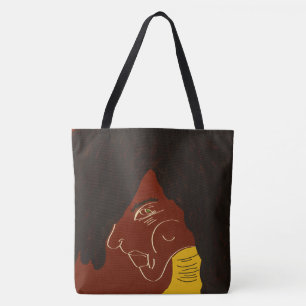 Woman of Color with Gold Turtleneck Tote Bag