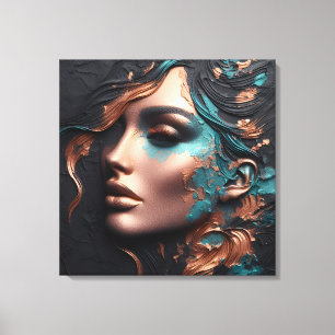 Woman Of Copper - AI Creation Canvas Print