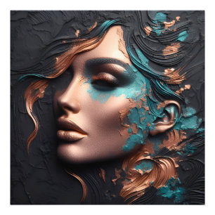 Woman Of Copper - AI Creation Photo Print