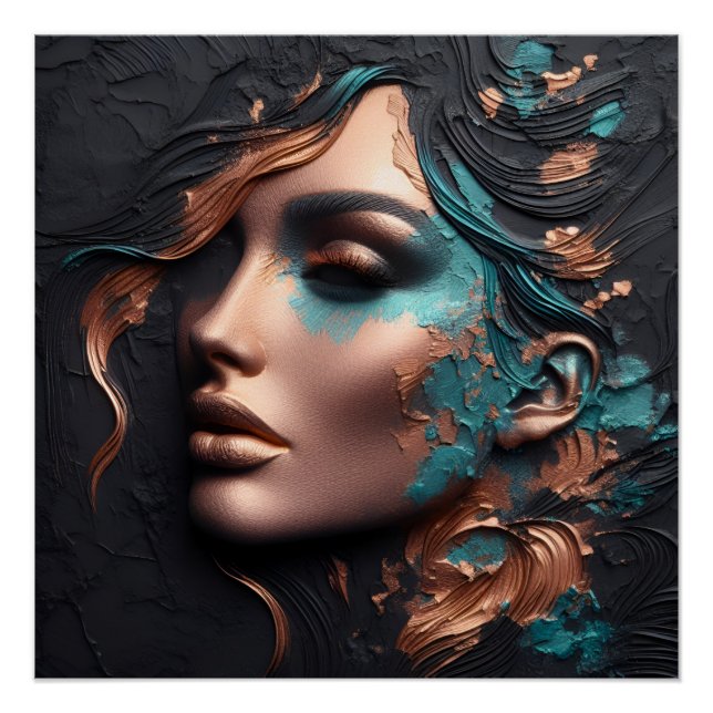 Woman Of Copper - AI Creation Poster (Front)