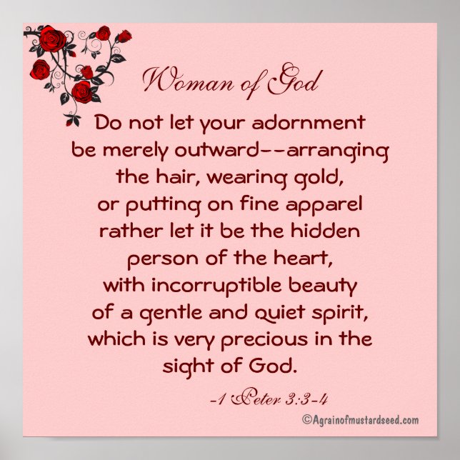 Woman of God Bible Quote Prayer Poster (Front)