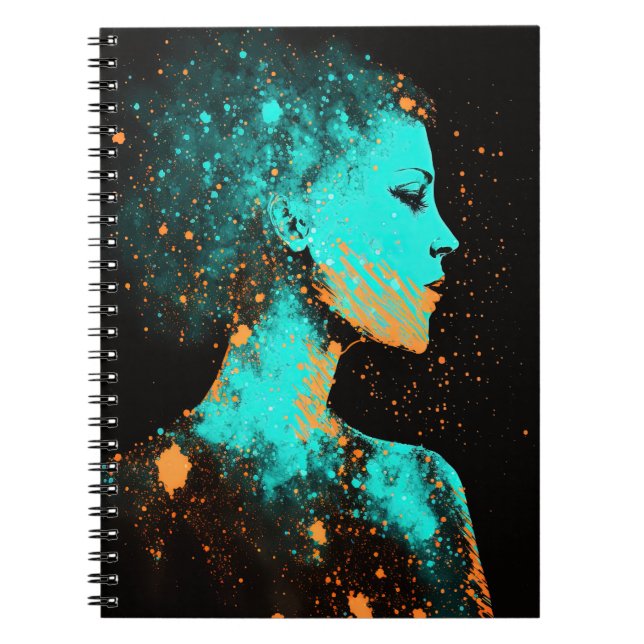 Woman of the Stars Gold & Teal Small Notebook