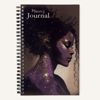 Woman of the Stars Purple & Brown Small Hardcover  Notebook