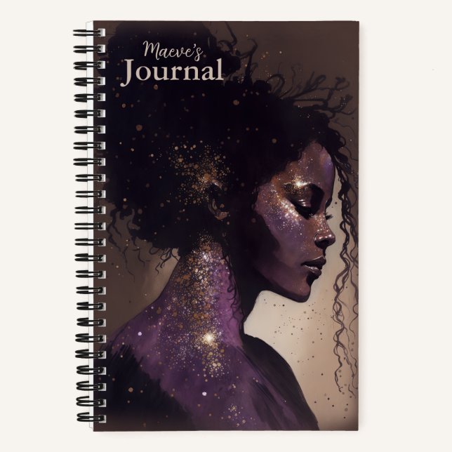 Woman of the Stars Purple & Brown Small Hardcover  Notebook (Front)