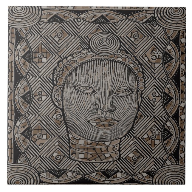 Woman of the tribe  Ceramic Photo Tile (Front)