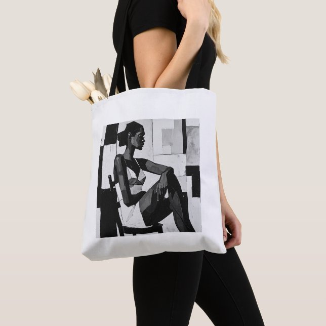 woman of thought tote bag (Close Up)