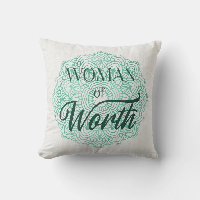 Woman of Worth Cushion (Front)