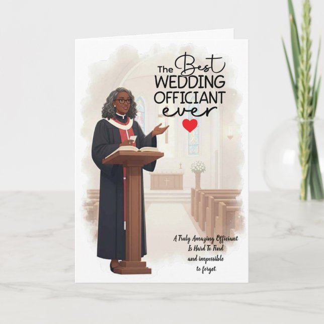 Woman Officiant Thank You Card (Front)