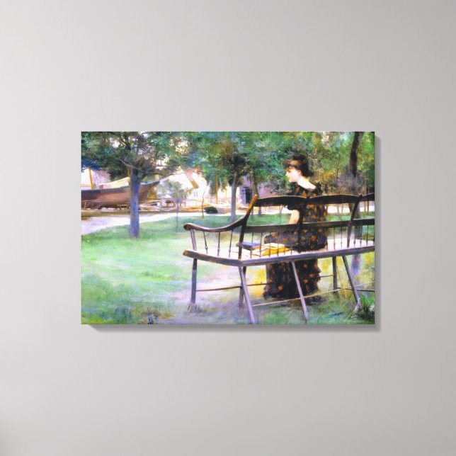 Woman on a Bench (by Edwin Austin Abbey) Canvas Print (Front)