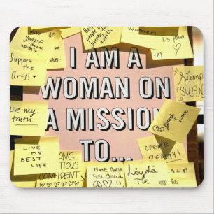 Woman on A Mission, Motivational Mouse Mat