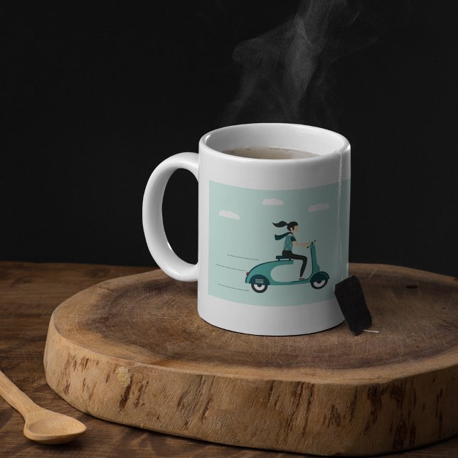 Woman On A Scooter Coffee Mug (Creator Uploaded)