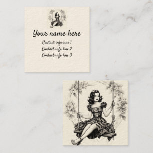 Woman on a swing Swinger Calling Card