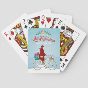 Woman on Bicycle Christmas Cards